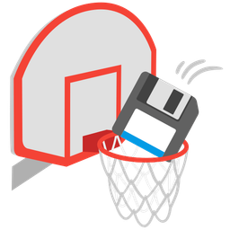 basketball and floppy disk