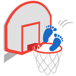 basketball and footprints