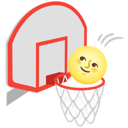 basketball and full moon face