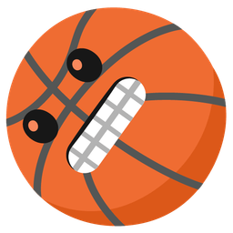 basketball and grimacing face