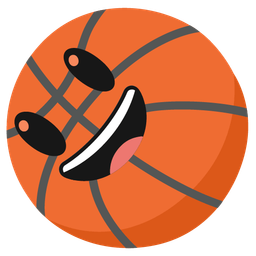 Basketball and Grinning face with big eyes