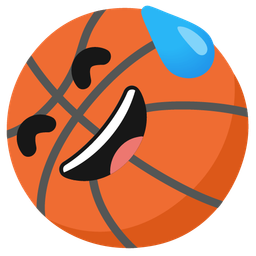 Basketball and Grinning face with sweat