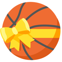 basketball and heart with ribbon