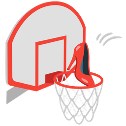 basketball and high-heeled shoe