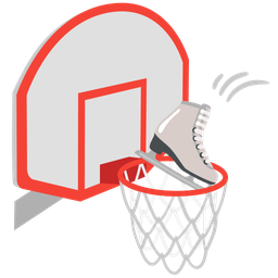 basketball and ice skate