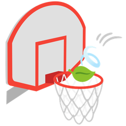 basketball and leaf fluttering in wind