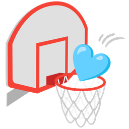 basketball and light blue heart
