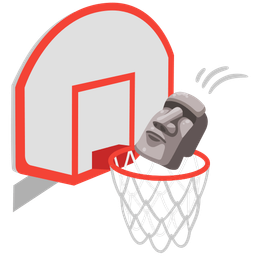 basketball and moai