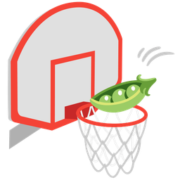 basketball and pea pod