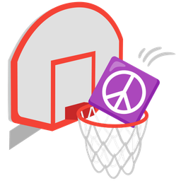 basketball and peace symbol