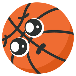 basketball and pleading face