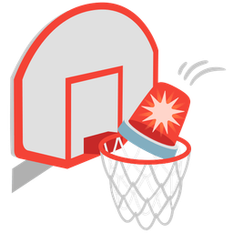 basketball and police car light