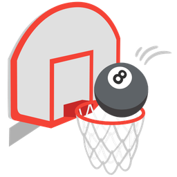 basketball and pool 8 ball