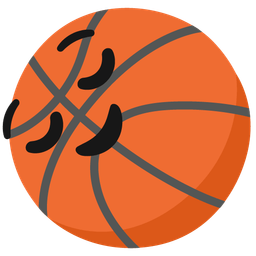 basketball and relieved face