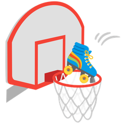 basketball and roller skate