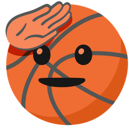 Basketball and Saluting face