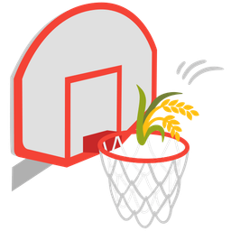 basketball and sheaf of rice