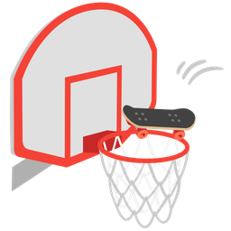 basketball and skateboard