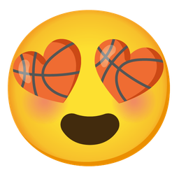 Basketball and Smiling face with heart-eyes