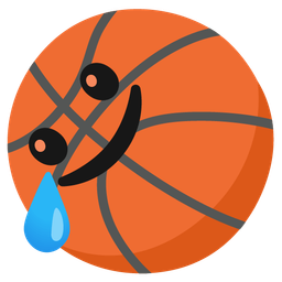 Basketball and Smiling face with tear