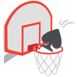 basketball and spade suit