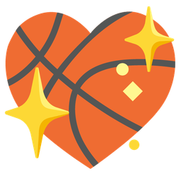 basketball and sparkling heart