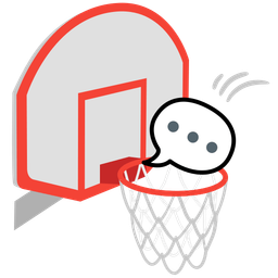 basketball and speech balloon