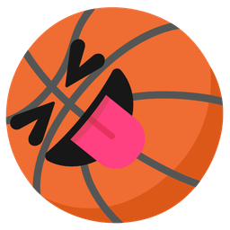 Basketball and Squinting face with tongue