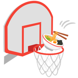 basketball and steaming bowl