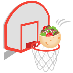 basketball and stuffed flatbread