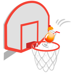basketball and tropical drink
