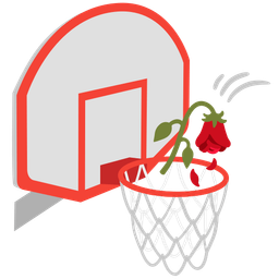 basketball and wilted flower