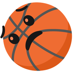 basketball and worried face