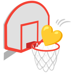 basketball and yellow heart