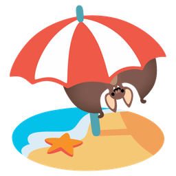 Bat and Beach with umbrella