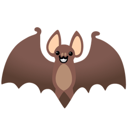 Bat and Beaming face with smiling eyes
