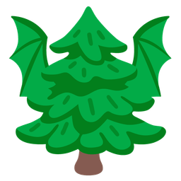 Bat and Evergreen tree