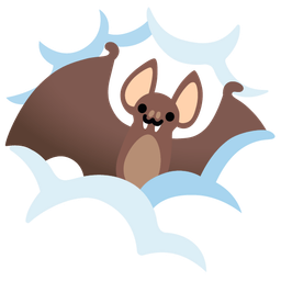 Bat and Face in clouds