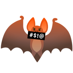 Bat and Face with symbols on mouth