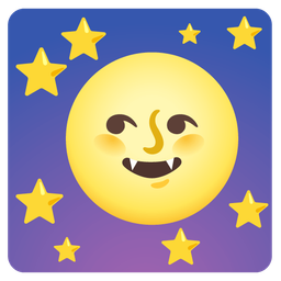 Bat and Full moon face