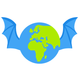 Bat and Globe showing Europe-Africa