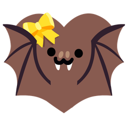 Bat and Heart with ribbon