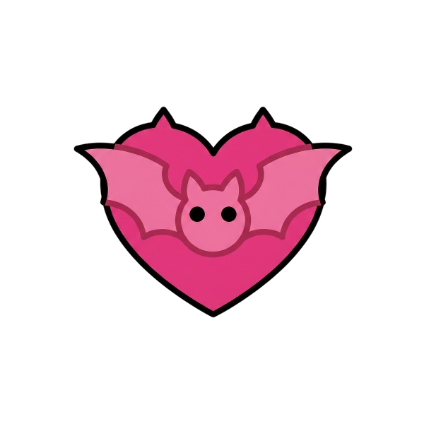 Bat and Pink heart