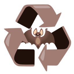 Bat and Recycling symbol