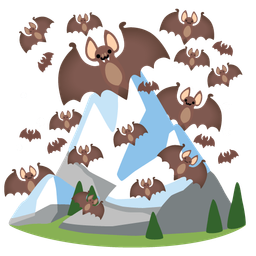 Bat and Snow-capped mountain