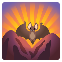 Bat and Sunrise over mountains