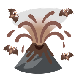 Bat and Volcano