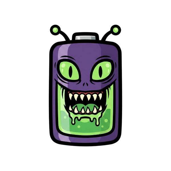 Battery and Alien monster