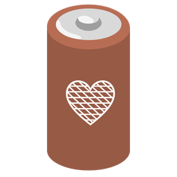 battery and brown heart