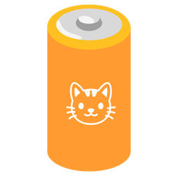 battery and cat face